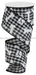 2.5"X10Yd Pawprints/Bones Gingham Check Black/White RGA1894X6 - DecoExchange