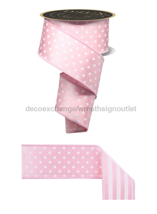 2.5’’X10Yd Polka Dot/Stripe/Fused Pink/White LX305622 Ribbon