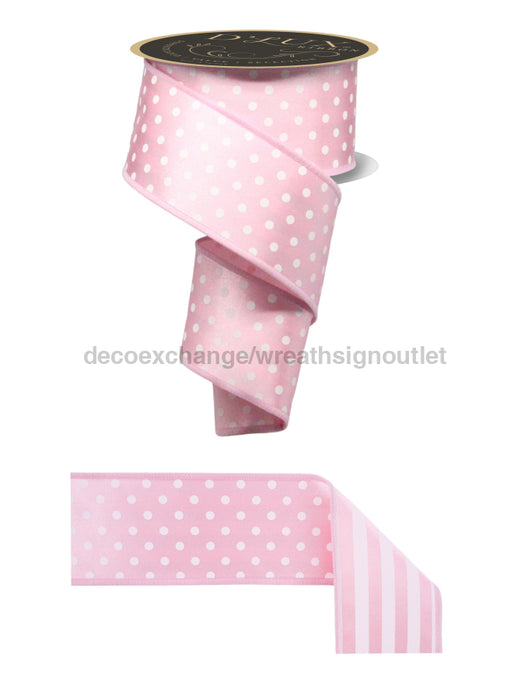 2.5’’X10Yd Polka Dot/Stripe/Fused Pink/White LX305622 Ribbon