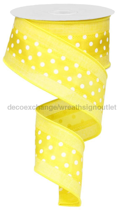 2.5’X10Yd Polka Dot W/Royal Yellow/White Rg813829 Ribbon