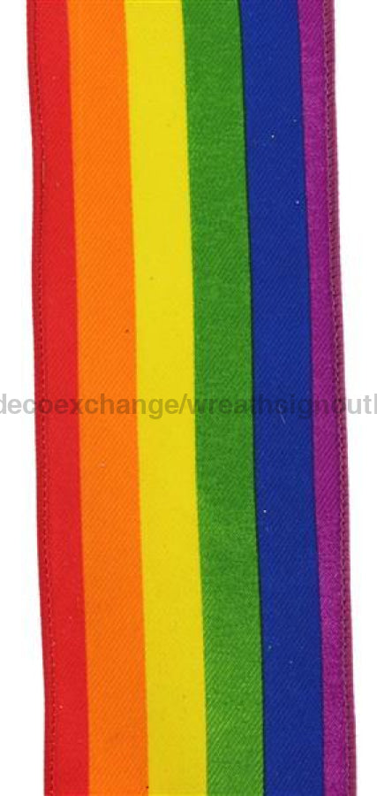 2.5"X10Yd Rainbow Vertical Stripe Rd/Orng/Ylw/Grn/Blue/Prpl RGE14543A - DecoExchange®