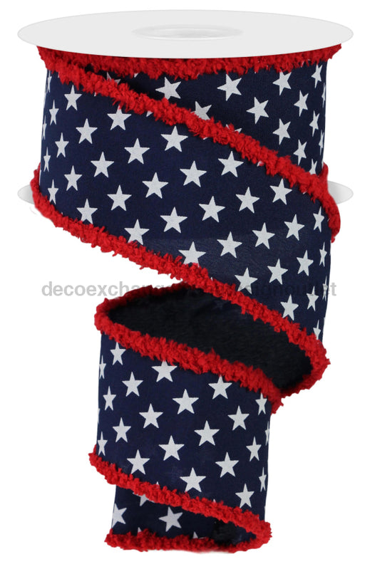 2.5’’X10Yd Random Star/Drift Navy Blue/White RGA853619 Ribbon