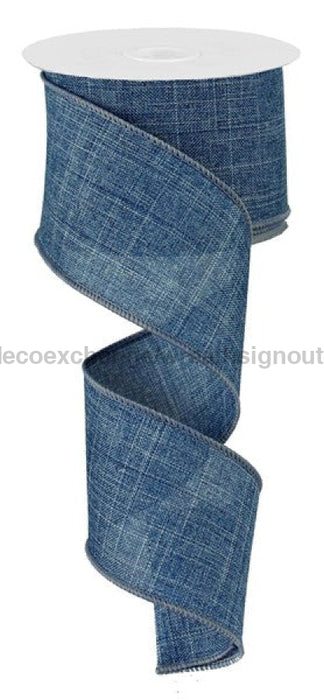 2.5"X10Yd Royal Burlap Denim Blue RG127965 - DecoExchange