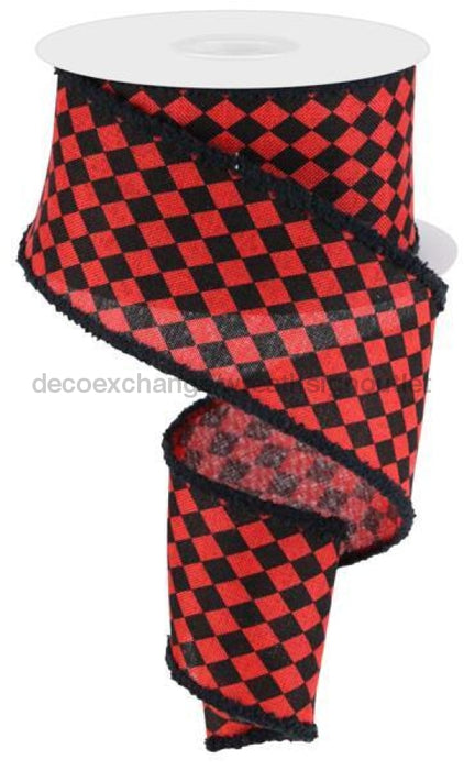 2.5"X10Yd Small Harlequin W/Drift Red/Black RGA831624 - DecoExchange®
