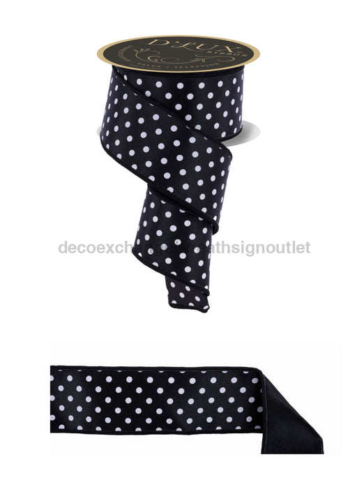 2.5’’X10Yd Small Polka Dot/Fused Black/White Lx303102 Ribbon