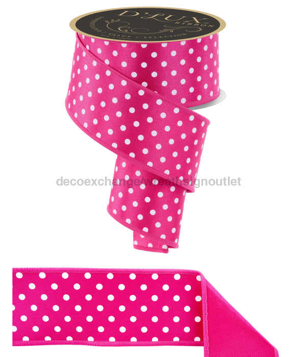 2.5’’X10Yd Small Polka Dot/Fused Hot Pink/White Lx303111 Ribbon