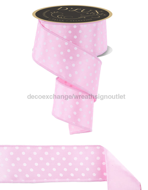 2.5’’X10Yd Small Polka Dot/Fused Pink/White Lx303122 Ribbon