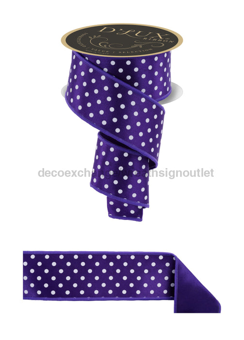 2.5’’X10Yd Small Polka Dot/Fused Purple/White Lx303123 Ribbon