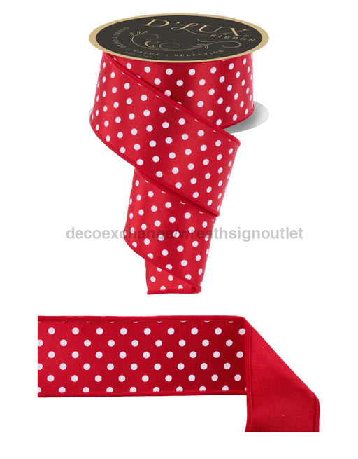 2.5’’X10Yd Small Polka Dot/Fused Red/White LX303524 Ribbon