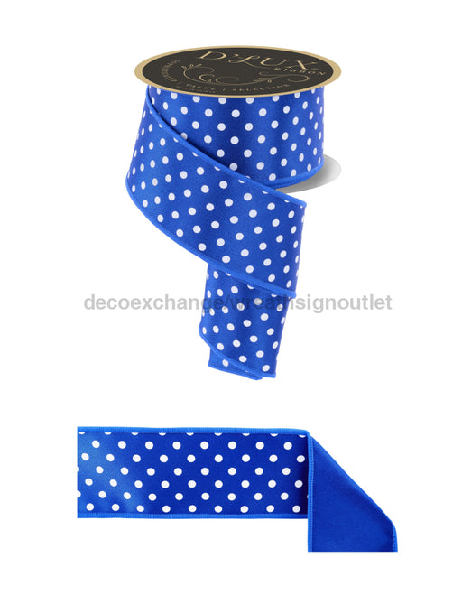 2.5’’X10Yd Small Polka Dot/Fused Royal Blue/White Lx303125 Ribbon