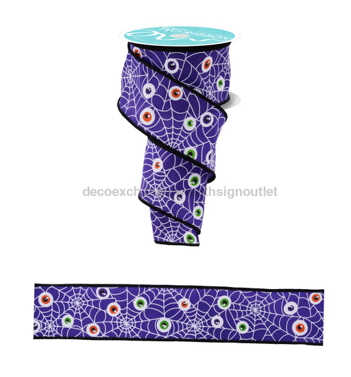 2.5’’X10Yd Spider Web/Eyeballs Prpl/Wht/Orng/Lime/Blk RGF183623 Ribbon