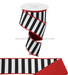 2.5"X10Yd Stripe/Faux Dupioni Fused Back Black/White/Red RGX002224 - DecoExchange