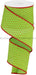 2.5’X10Yd Swiss Dots On Burlap Lime/Red Rgc115733 Ribbon