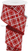 2.5X10Yd Thick/Thin Diagonal Check Red/White Rga150924 Ribbon