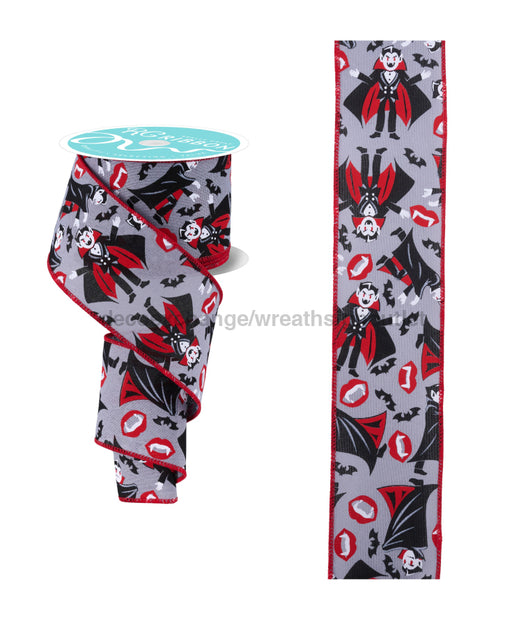 2.5’’X10Yd Vampires Grey/Black/Red/White RGF192410 Ribbon