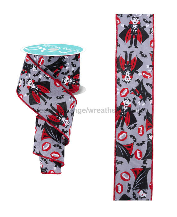 2.5’’X10Yd Vampires Grey/Black/Red/White RGF192410 Ribbon