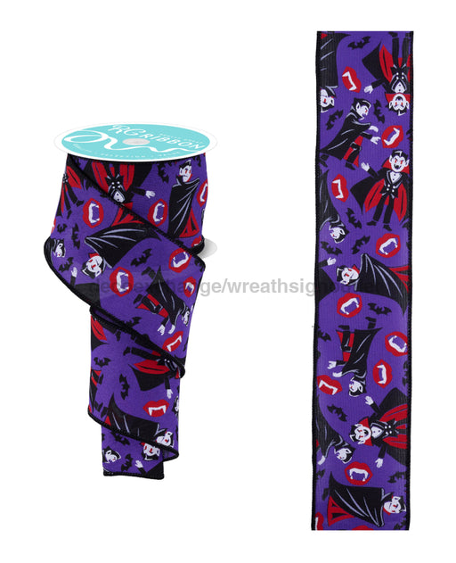 2.5’’X10Yd Vampires Prpl/Black/Red/White RGF192423 Ribbon