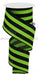 2.5"X10Yd Vertical Stripe On Cross Royal Lime Green/Black RGA1259LT - DecoExchange