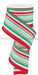 2.5X10Yd Vertical Stripe Wht/Mint/Jade/Red Rge1822An Ribbon