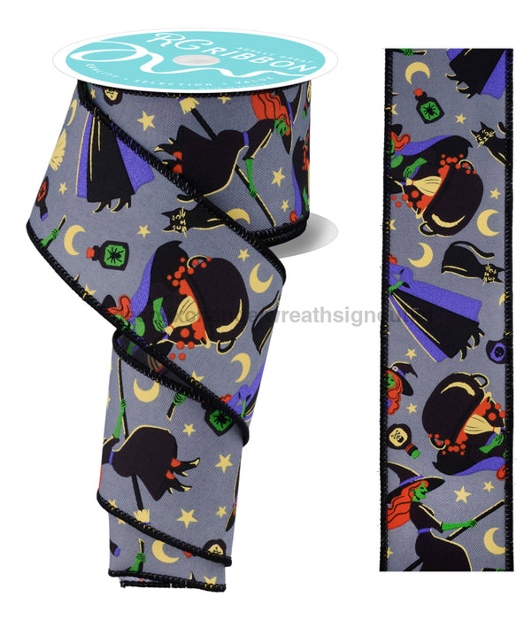 2.5’’X10Yd Vintage Witch Grey/Multi RGF198010 Ribbon