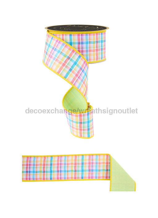 2.5’’X10Yd Watercolor Plaid/Fused Multi Lx1019Rt Ribbon