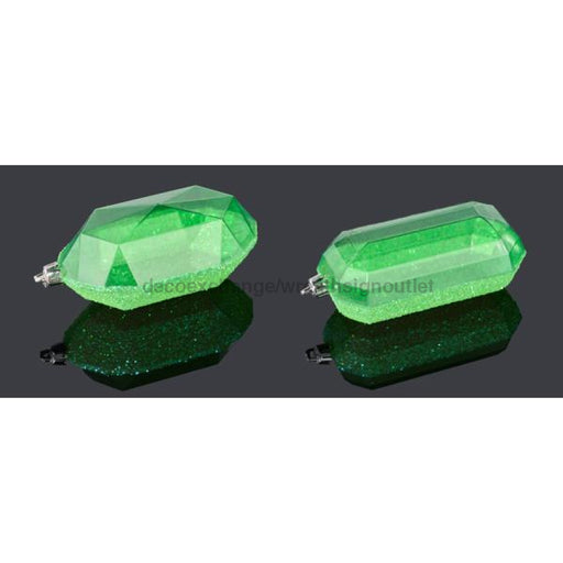 2 Asst 5.25’L Iridescent Gem Ornament Mint Green Xj5524Hc