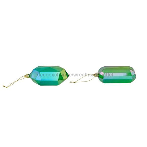2 Asst 5.25’L Iridescent Gem Ornament Vp Emerald Grn Xj552106