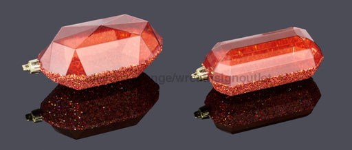 2 Asst 5.25’L Laser Glitter Gem Ornament Copper Xj552320