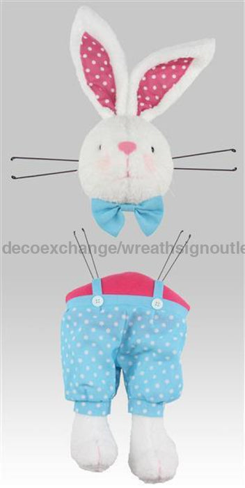 2 Piece 29"H Boy Bunny Decor Kit White/Turquoise/Pink HE7188 - DecoExchange