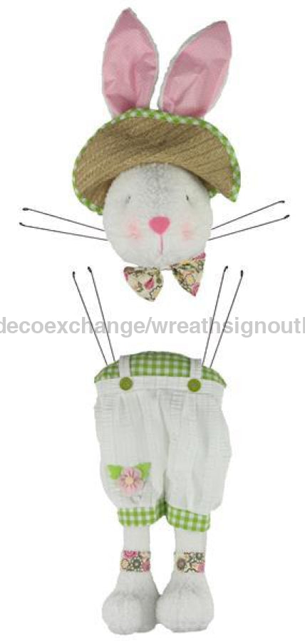 2 Piece 32"H Boy Bunny Decor Kit Cream/Ivory/Lt Grn/Pink HE7191 - DecoExchange