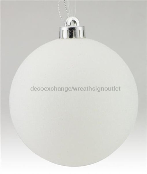 200Mm Glittered Ball White Xy203627 Ornament