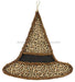 21"Hx19.5"L Vine/Fabric Witch Hat Tan/Black/Natural KG3099 - DecoExchange®