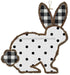 21"Hx22"L Vine/Fabric Bunny Rabbit Black/White/Natural KG3072 - DecoExchange