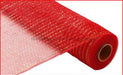 21’X10Yd Metallic Mesh Red W/Laser Gold Foil Re100164