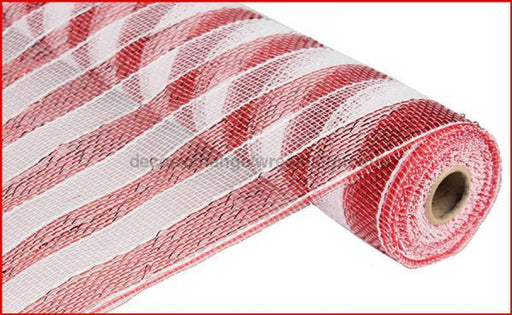 21’X10Yd Stripe Mesh Red/White Re1016C4