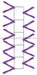 22’’Lx4’’W Wire Work Pencil Rail Metallic Purple XX759923 Base