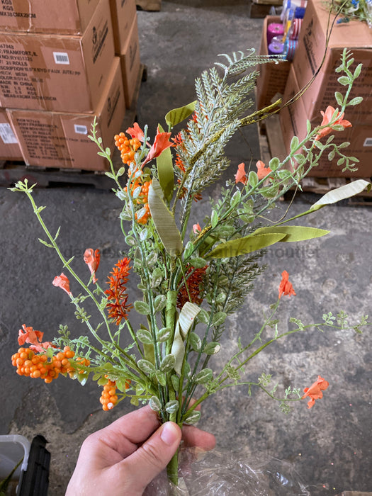 23 In Orange Berry Spray 60919-Or - DecoExchange