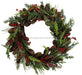 23"Dia Pine/Berry/Lycopodrum Wreath Red/Green/Natural XW2049 - DecoExchange