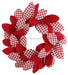 24"Dia Magnolia Leaf Wreath Red/White MY101970 - DecoExchange