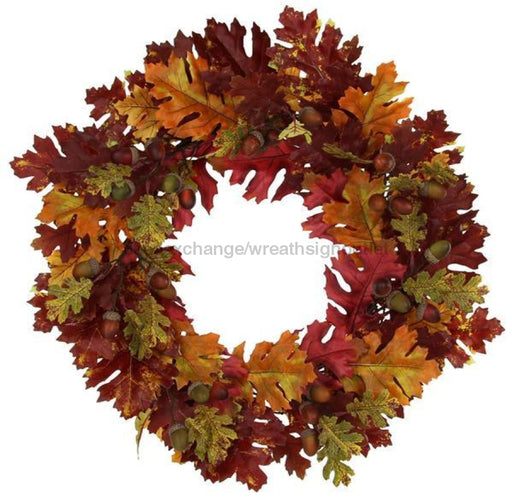 24Dia Oak Leaf Wreath Dk Red/Yllw/Orng/Grn Ha1521 Base