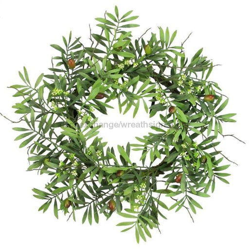 24"Dia Olive Wreath Tt Green/Cream FG5423 - DecoExchange