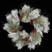 24Dia Snowy Pine/Berry Wreath White/Green/Red Xx8186