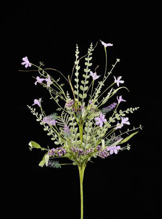 24L Fabric Flower/Eva Leaf/Beads Spray Purple Fh807123 Greenery