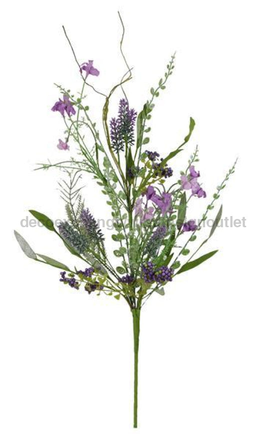 24Oal Paper Flower/Eva Leaf/Beads Spray Purple Fh804923 Greenery