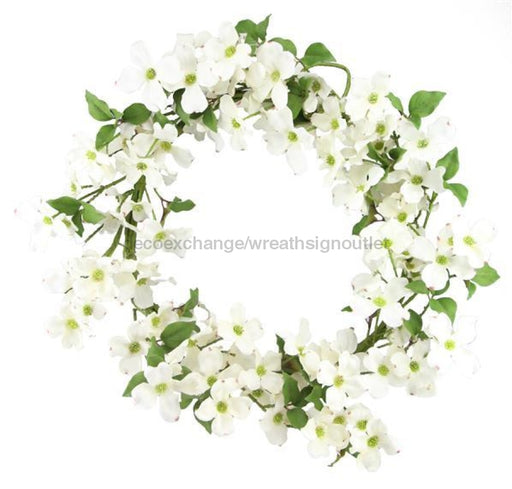 25"Dia Dogwood Wreath Cream/Brown FR6575 - DecoExchange