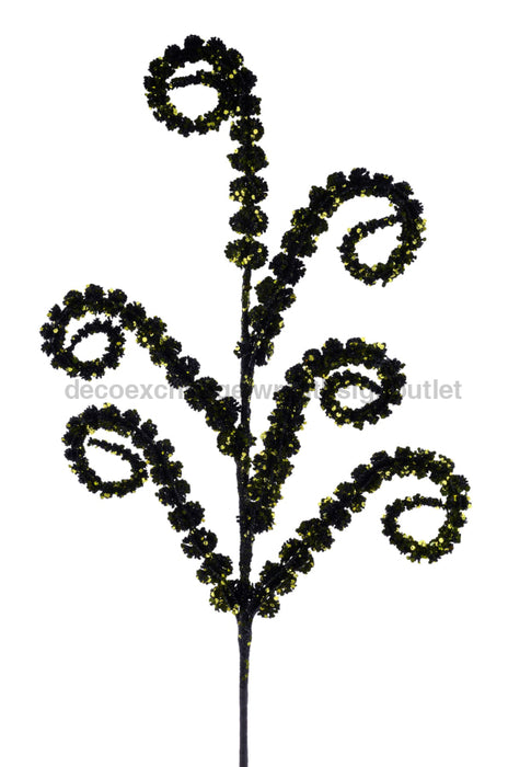 25’’L Glitter Spike Coil Spray Black/Lime Green HH1378M3 Pick