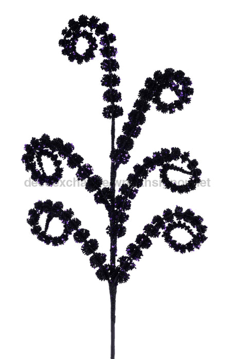 25’’L Glitter Spike Coil Spray Black/Purple HH1378Y2 Pick
