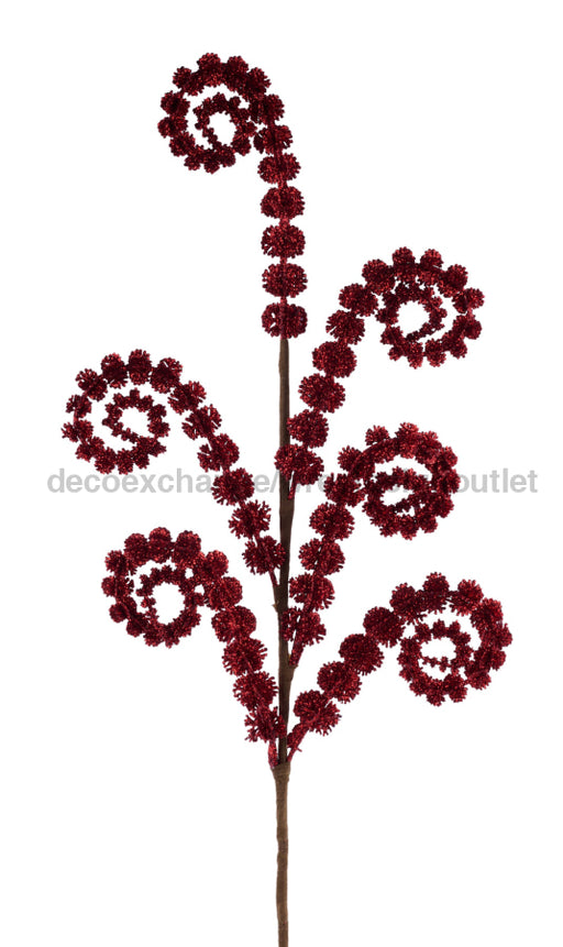 25’’L Glitter Spike Coils Spray Red XS146624 Pick