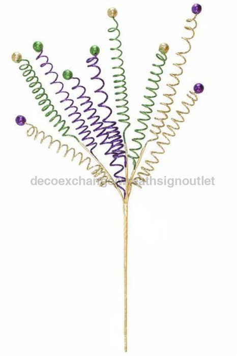 26.5" Glitter Coil Ball Spray Mardi Gras HG3140 - DecoExchange