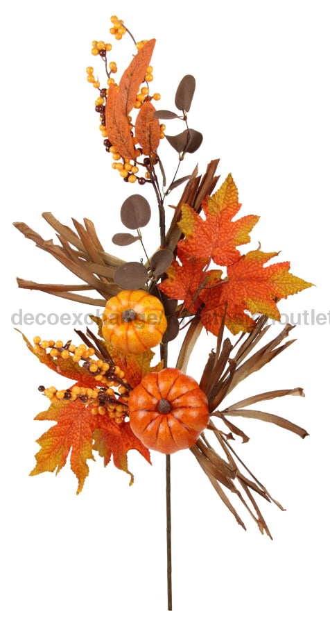 26’’L Pumpkin/Gourd/Berry/Leaf Spray Orng/Rust/Brn/Mstrd/Beige Ha156651 New Upload081524